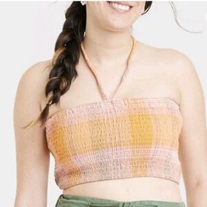 Universal Thread Women's Smocked Pastel Multicolor Halter Tank Top